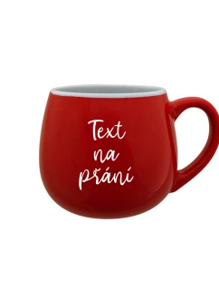 TEXT NA PŘÁNÍ - červený keramický hrníček 300 ml