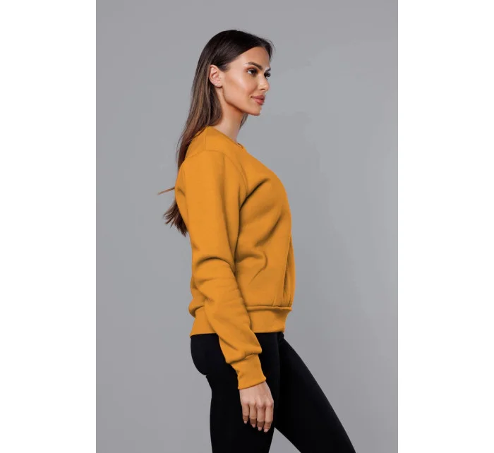 Dámská tepláková mikina v hořčicové barvě se stahovacími lemy model 17038472 - J.STYLE