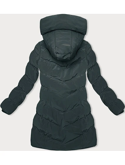 Tmavě zelená zimní bunda s kapucí model 21246079 - LHD Tmavě zelená zimní bunda s kapucí model 21246079 - LHD