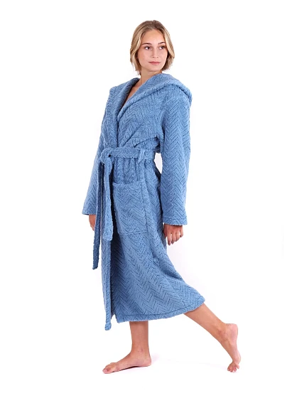 Dámský župan Athena s kapucí 3116 denim světlý - Vestis Dámský župan Athena s kapucí 3116 denim světlý - Vestis