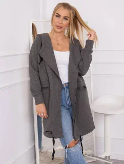 Zateplená bunda s kapucí v grafitové barvě