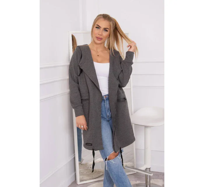 Zateplená bunda s kapucí v grafitové barvě