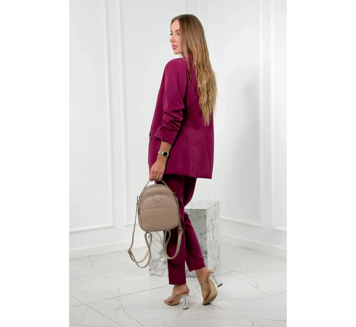 Elegantní souprava saka a kalhot švestka