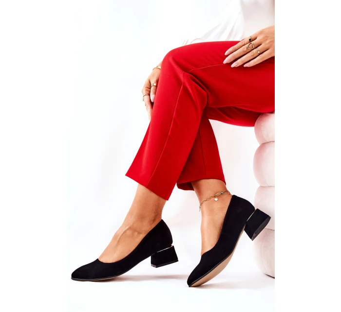 Semišové lodičky Lewski 3118 Černé