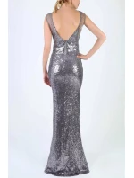 Dámské šaty značky bez rukávů flitrové dlouhé - SOKY&SOKA