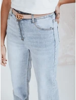 Dámské džíny s vysokým pasem a širokými nohavicemi světle modré FashionStreet UY2786