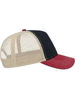 Atlantis Headwear Rapper Canvas-S 5 panelová Trucker kšiltovka 33.0234 navy/burgundy/khaki Atlantis Headwear Rapper Canvas-S 5 panelová Trucker kšiltovka 33.0234 navy/burgundy/khaki