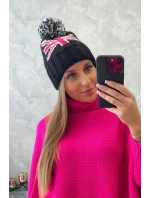 Dámská čepice s bambulí Elizabeth K386 černá Dámská čepice s bambulí Elizabeth K386 černá