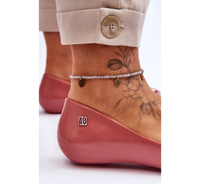 Dámské baleríny se srdcem model 21616923 Růžová - Zaxy