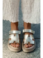 Dámské Pantofle Z Přírodní Kůže Na Platformě Zazoo 40440 Zlaté Dámské Pantofle Z Přírodní Kůže Na Platformě Zazoo 40440 Zlaté