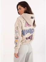Mikina D10608BC02743C béžová Mikina D10608BC02743C béžová