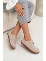 Dámské polobotky typu barefoot z přírodního semiše Zazoo – světle béžové