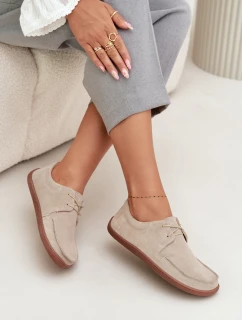 Dámské polobotky typu barefoot z přírodního semiše Zazoo – světle béžové