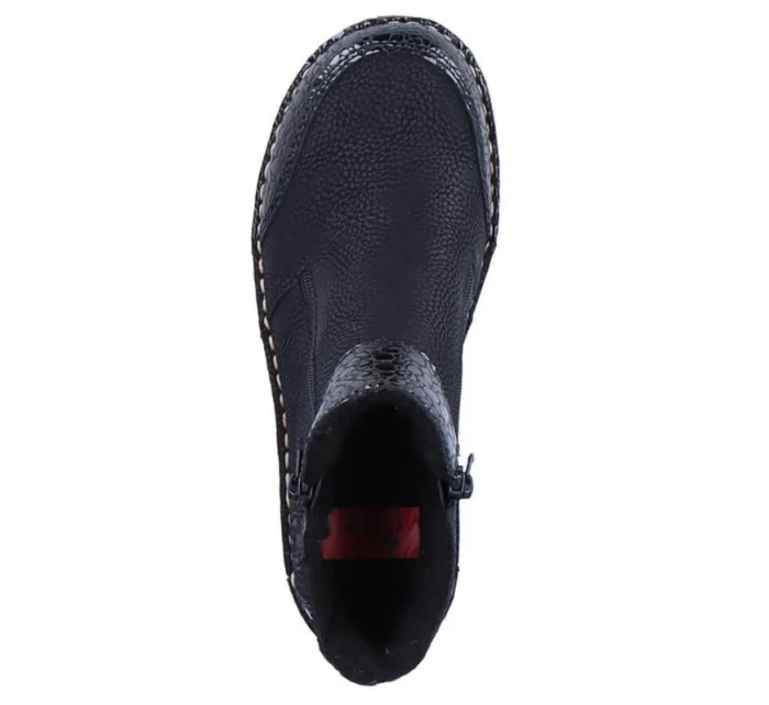 Pohodlné zateplené boty na zip Rieker W RKR555 Pohodlné zateplené boty na zip Rieker W RKR555