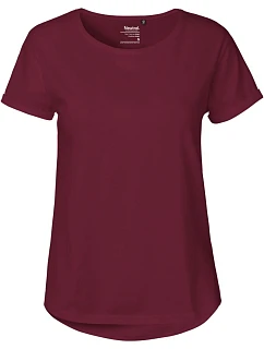 Neutral O 80012 Dámské bio tričko s ohrnutými rukávy 77.8012 bordeaux