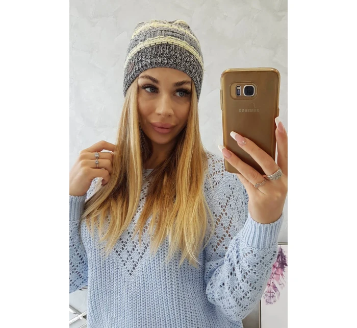 Čepice s fleecem Patrycja K254 žlutá+černá