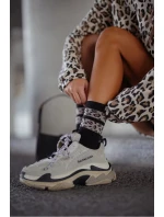 Dámské ponožky se dvěma cákancovými pruhy – černé Dámské ponožky se dvěma cákancovými pruhy – černé