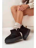 Dámské sněhule na platformě s prošíváním Big Star – černé