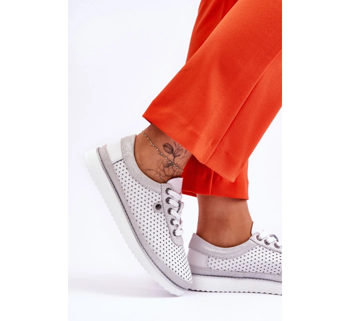 Módní kožená sportovní obuv model 21615746 - S.Barski Módní kožená sportovní obuv model 21615746 - S.Barski