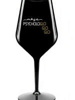 MOJE PSYCHOLOGLOGLOGLO - černá nerozbitná sklenice na víno 470 ml