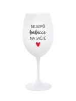 Pitím vína se zdokonaluji - bílá  sklenice na víno 350 ml