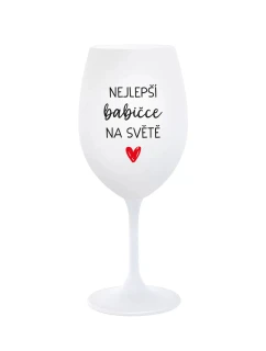 Pitím vína se zdokonaluji - bílá sklenice na víno 350 ml