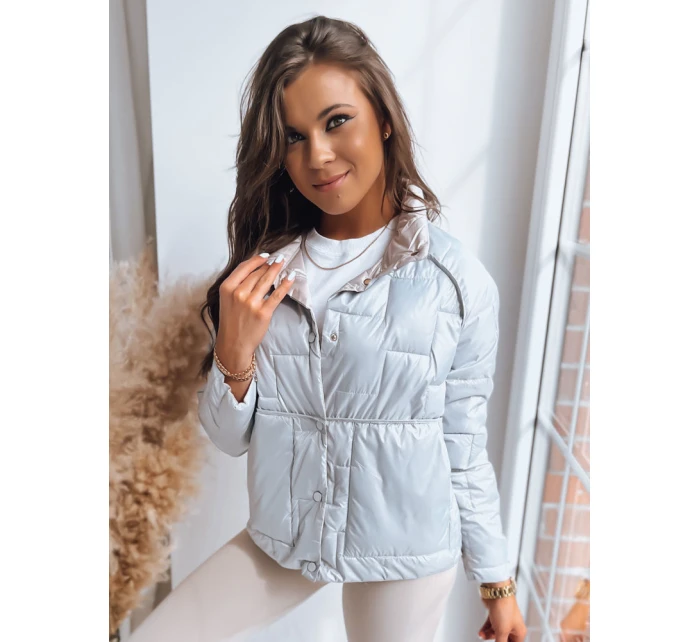 Dámská prošívaná oboustranná bunda NATINA světle šedá FashionStreet TY3618