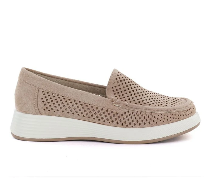 Dámské ažurové boty na platformě nude model 22068804 - SERGIO LEONE Dámské ažurové boty na platformě nude model 22068804 - SERGIO LEONE