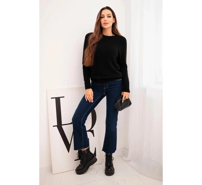 Svetr dámský z baby alpaky s dlouhým rukávem černý