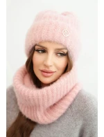 Dámská souprava čepice a šály zimní s ozdobným černá model 21495023 - K-Fashion