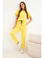 Bavlněný komplet halenka + kalhoty žlutý Bavlněný komplet halenka + kalhoty žlutý