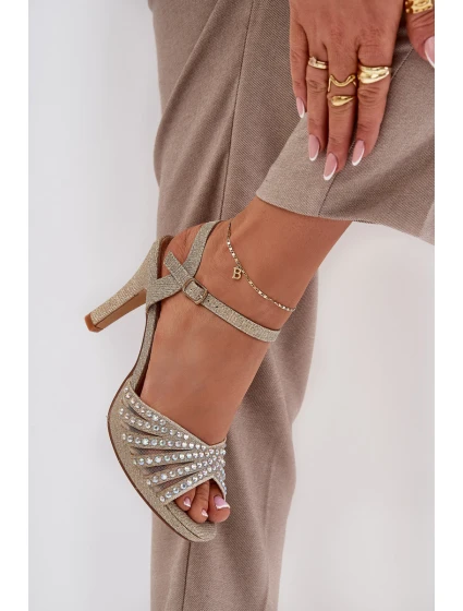 Sandály Na Podpatku Se A  Zlaté model 21685945 - D&A