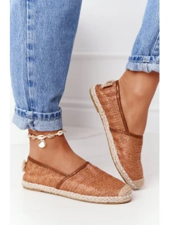 Espadrilky Na Slaměné Podrážce Lu Boo Hnědé