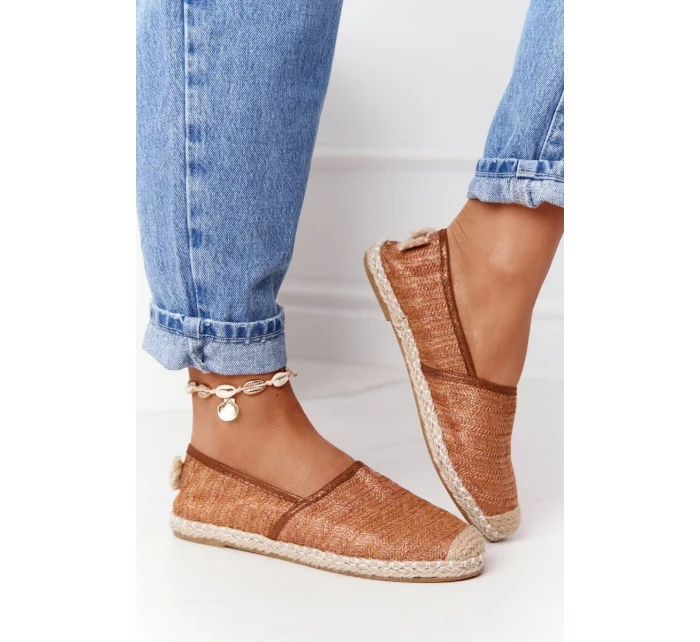 Espadrilky Na Slaměné Podrážce Lu Boo Hnědé Espadrilky Na Slaměné Podrážce Lu Boo Hnědé