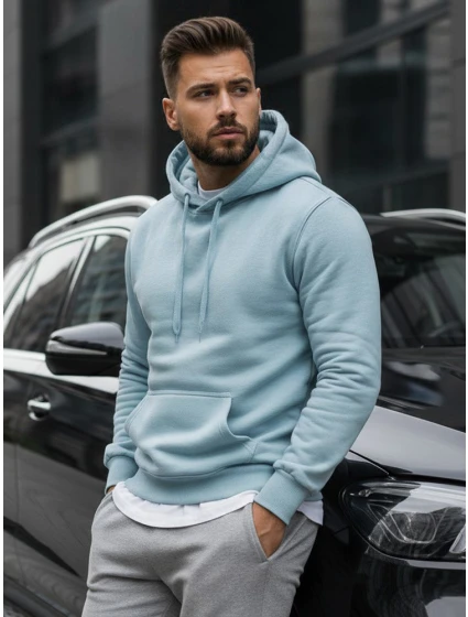 Pánská mikina s kapucí modrá FashionStreet BX5107