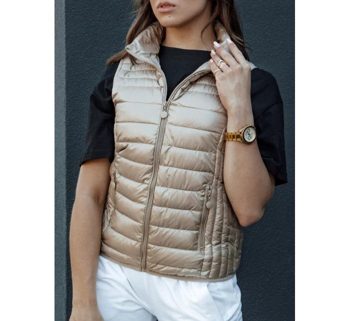 Dámská prošívaná vesta se stojáčkem STYLISHZ camel FashionStreet TY4439