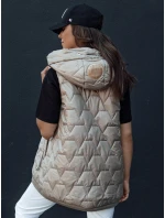 Dámská prošívaná vesta s kapucí camel Dstreet model 21979278 - FashionStreet