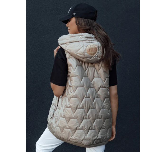Dámská prošívaná vesta s kapucí camel Dstreet model 21979278 - FashionStreet