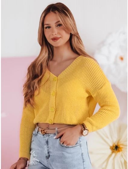 Dámský oversize žebrovaný svetr SWEETDREAM žlutý FashionStreet MY2462