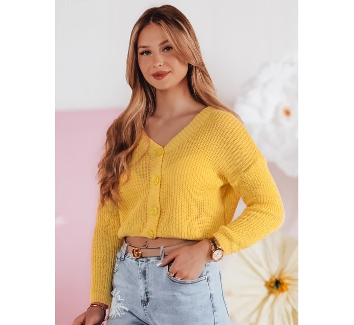 Dámský oversize žebrovaný svetr SWEETDREAM žlutý FashionStreet MY2462