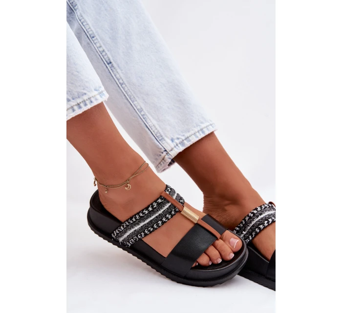 Dámské páskové platformové nazouváky Tahlia Černé