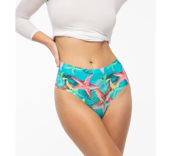 Kalhotky Sea Stars Simple Brasil Maxi zeleno-červené - Julimex