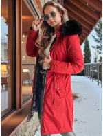 Dámská zimní bunda TRENDNEL s oboustrannou kapucí červená FashionStreet TY4588