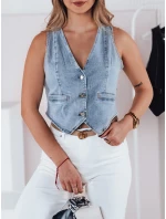 Dámská krátká džínová vesta BLUEGEM FashionStreet TY4796