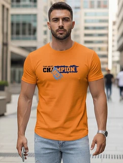 Pánské oranžové tričko s potiskem FashionStreet NX5017R