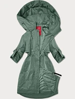 Dámská bunda s ohrnutými rukávy LHD světle zelená (LHD-24591)