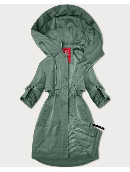 Světle zelená dámská bunda s ohrnutými rukávy model 20911378 - LHD Světle zelená dámská bunda s ohrnutými rukávy model 20911378 - LHD