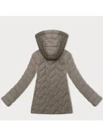 Lehká dámská béžová prošívaná bunda s kapucí model 20991172 - J.STYLE
