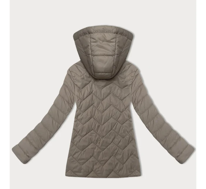 Lehká dámská béžová prošívaná bunda s kapucí model 20991172 - J.STYLE