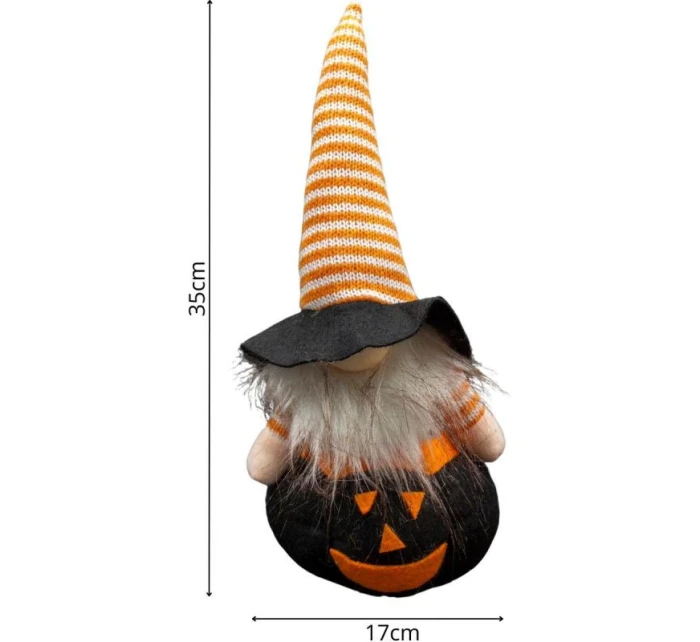 DEKORATIVNÍ FIGURKA NA DÝNI 35CM LED HALLOWEEN ČERNÁ